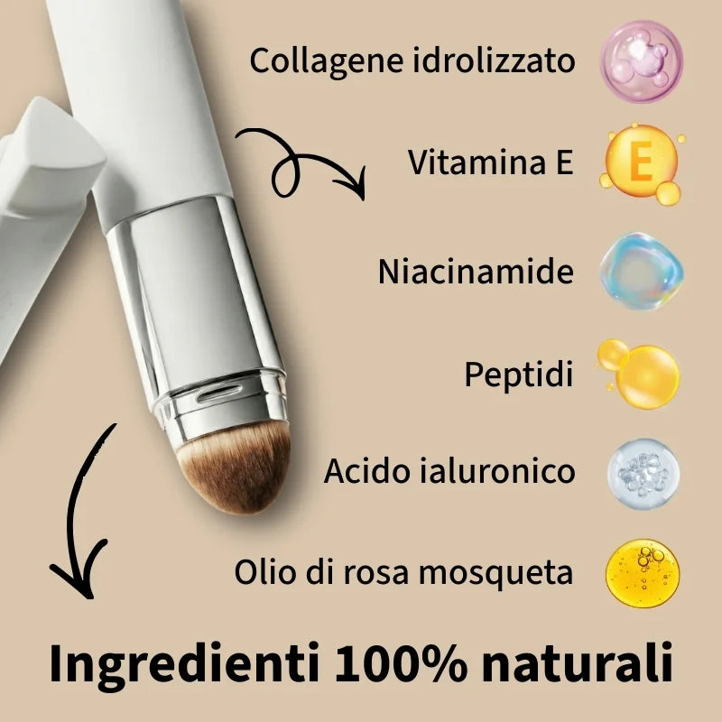 Fondotinta 2-in-1 con pennello integrato